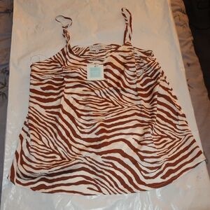 Hayden Women's Brown and White Zebra Print Top